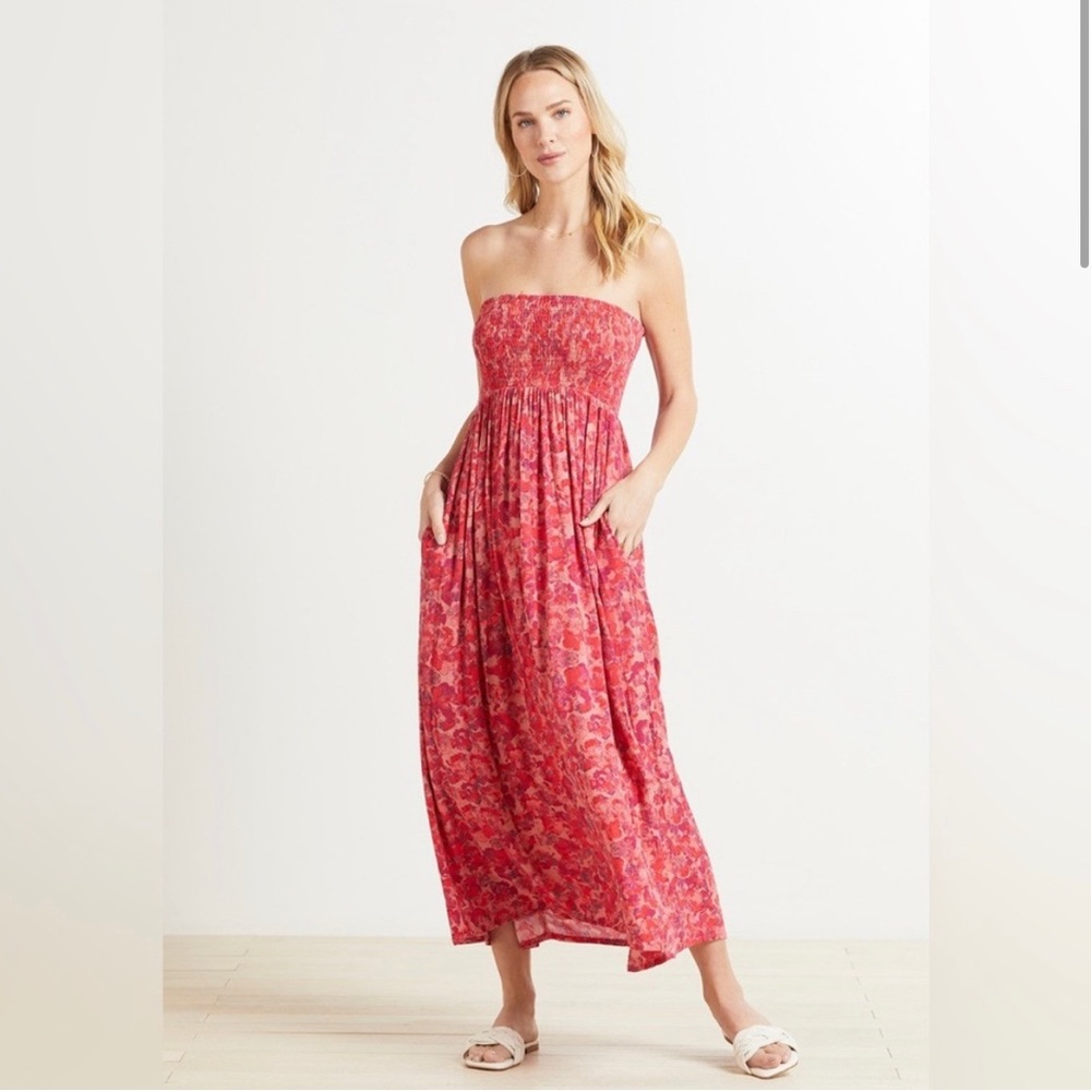 Evereve - Strapless Floral Maxi Dress - NWT